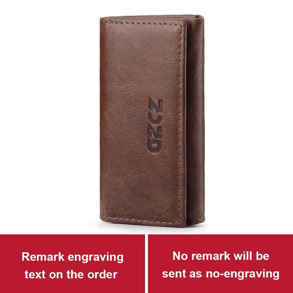 Кожаный бумажник для мужчин под заказ именной мужской кошелек из натуральной кожи держатель для ключей Автомобильный чехол для ключей Органайзер кошельки Carteira Masculina - Цвет: Coffee
