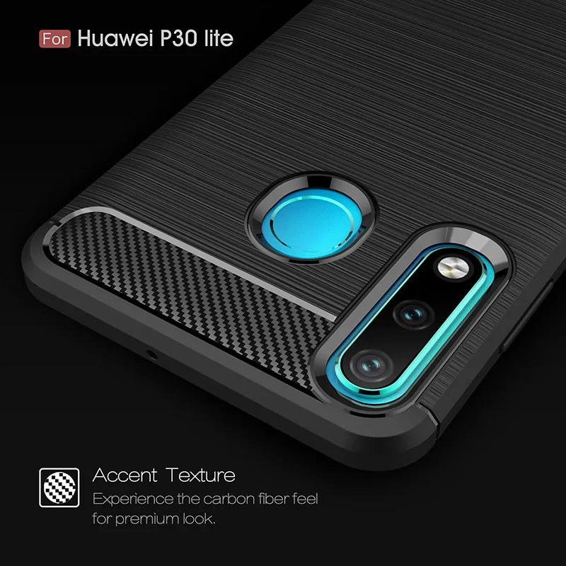 Для huawei P30 чехол Lite мягкий из углеродного волокна и противоударный плотный для Pro