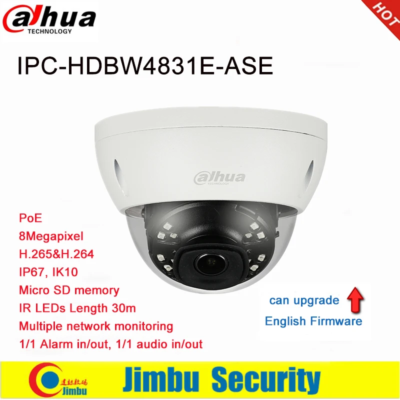 Сетевой видеорегистратор Dahua IP Камера 4k 8MP POE IPC HDBW4831E ASE IR30M видео s для домашнего