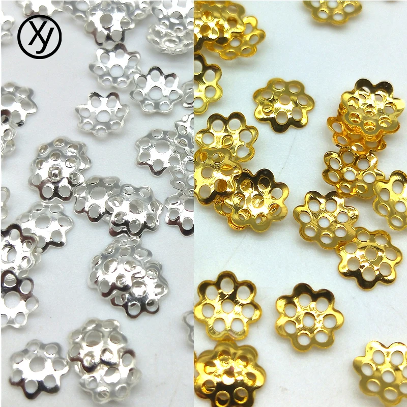 DIY 6mm 100pcs Jewelry Findings Flower Hat Isolation Beads Accessories for Necklace Wholesale | Украшения и аксессуары