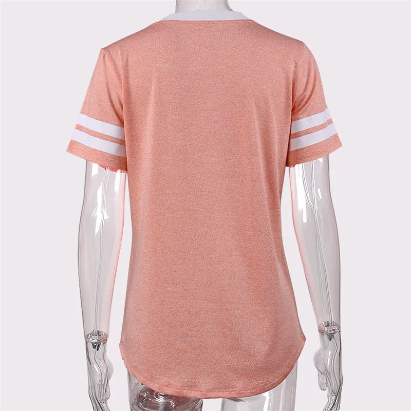 2018 Летняя женская футболка с коротким рукавом топы Модный пуловер принтом