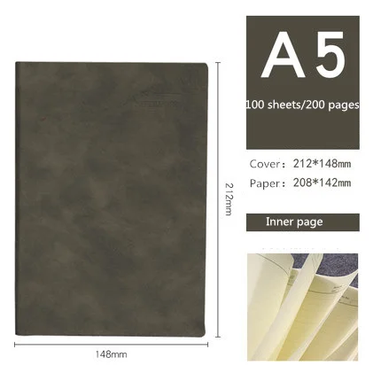 C 200pages Bullet Journal, записная книжка, канцелярские товары, кожа, деловая запись для совещаний, А5, бумажный дневник, блокнот для планировщиков, школьная программа, подарок, офис - Цвет: C 200pages