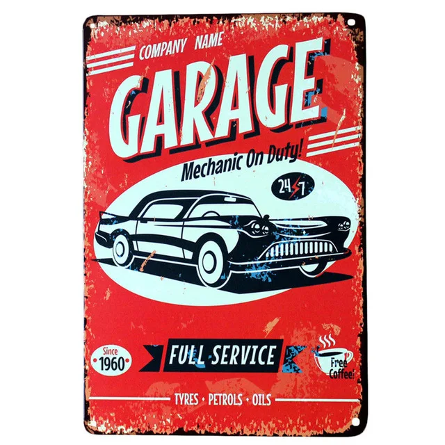 Оптовая продажа &quotGarage Rules&quot винтажные металлические оловянные знаки для