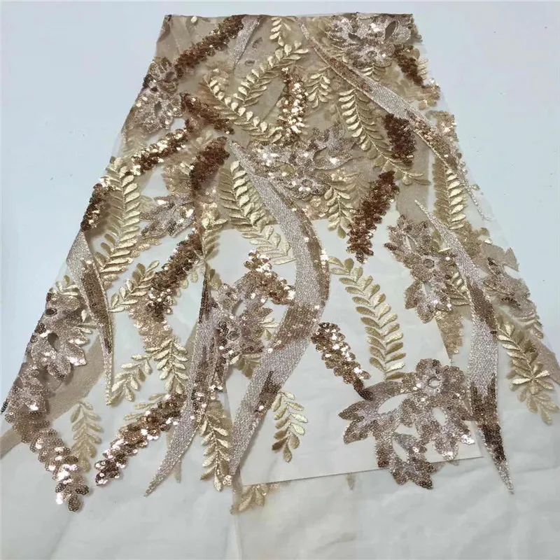 

African Lace Fabric French Sequins Net Lace High Quality African Sequin Lace Fabric for 2019 French Sequin Fabric for Dress