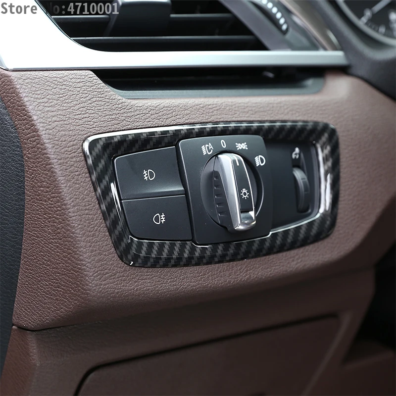 Carbon Fiber Head light Headlight Switch Button Cover Trim Car Accessory For BMW X1 F48 2016-2018 X2 F47 2018 | Автомобили и