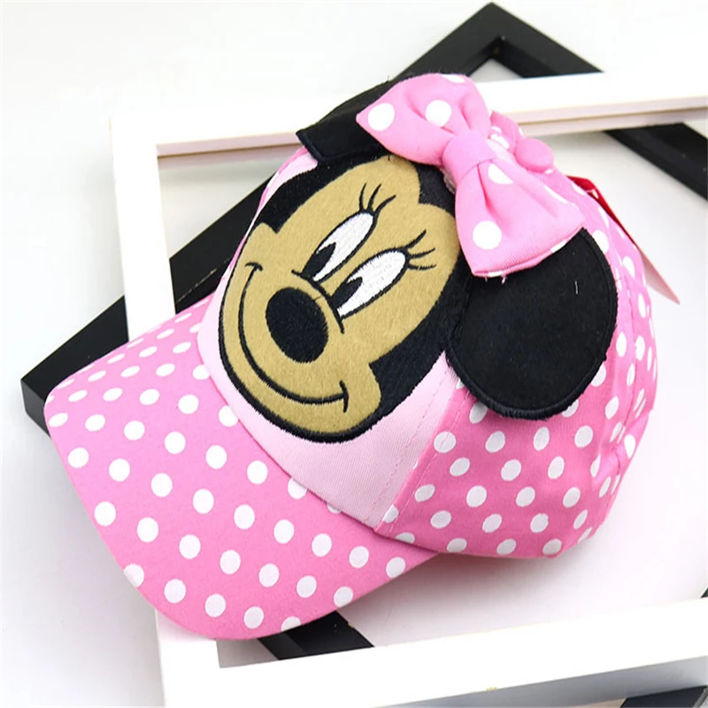 Бейсбольная кепка Минни для девочек с милыми мультяшными волнистыми бантиками