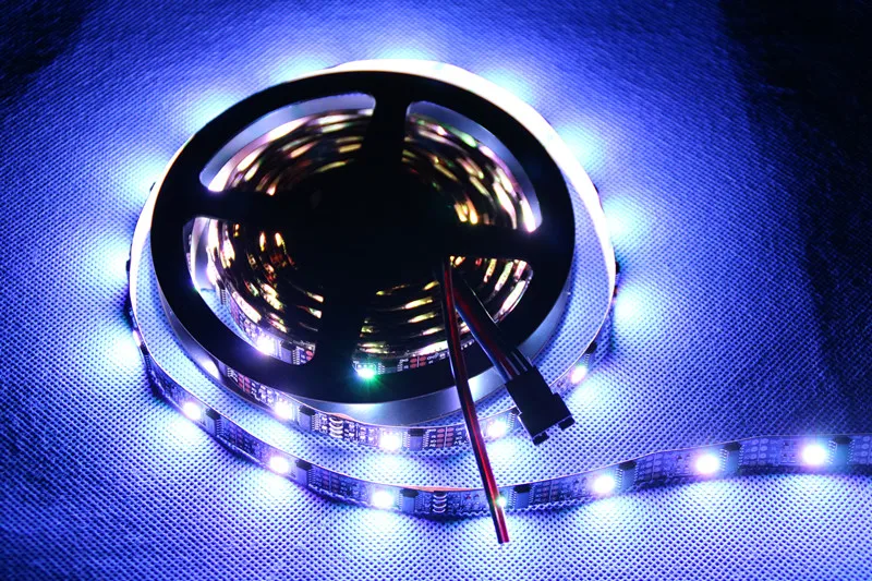 WS2801 DC5V 1 м 32 светодиодный s/m 2801 чип 5050 RGB Светодиодная лента 12 мм индивидуально Адресуемая лента полный сон Цвет IP67 свет