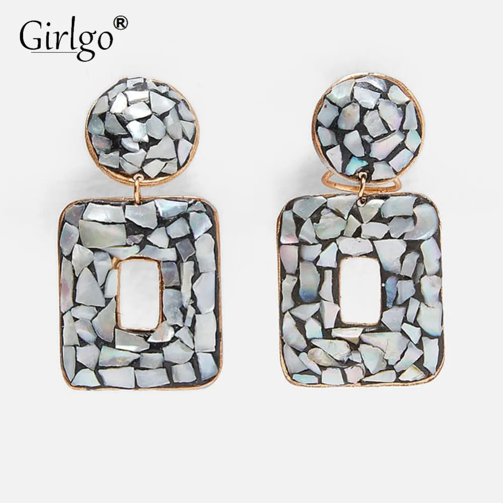 Винтажные серьги Girlgo za разноцветные висячие подвески для женщин модные Висячие