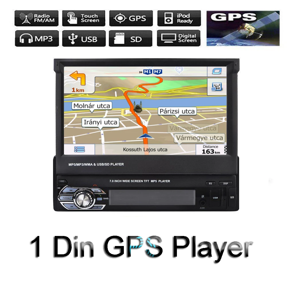 " стерео gps сенсорный экран головное устройство 1DIN Кассетный плеер авторадио автомобильное радио USB/AUX/SD Bluetooth Зеркало Ссылка Авто ленты