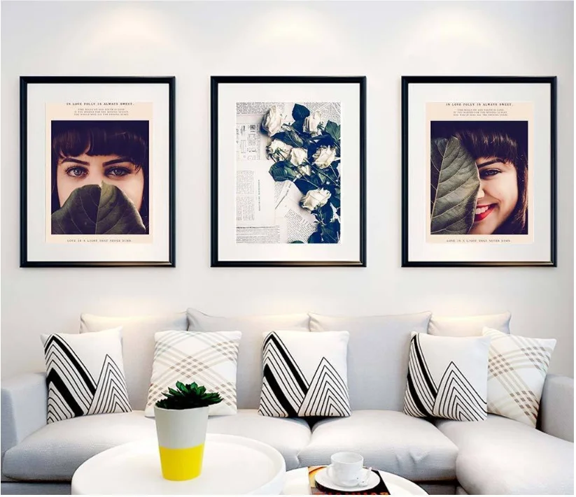 Nordic Modern Floral Beauty 3 Pieces Decorative Painting Modular Picture Wall Art Canvas for Living Room Unframed | Дом и сад