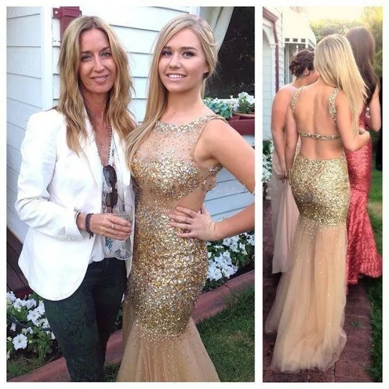 

Женское вечернее платье с юбкой годе, длинное фатиновое платье до пола с глубоким круглым вырезом и блестками, расшитое кристаллами, с откры...