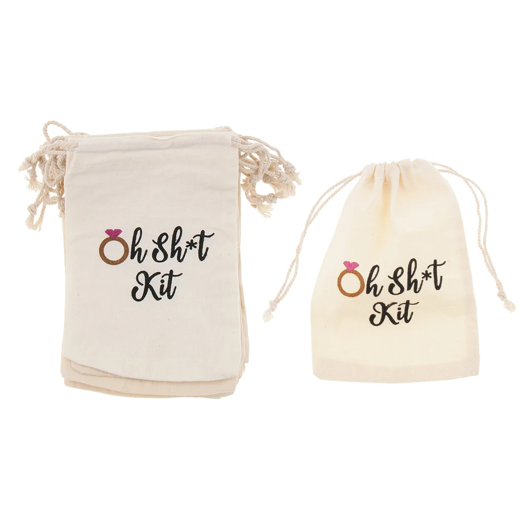 

30pcs Oh Shit Kit Cotton Linen Jewelry Pouch Drawstring Bag Wedding Favor