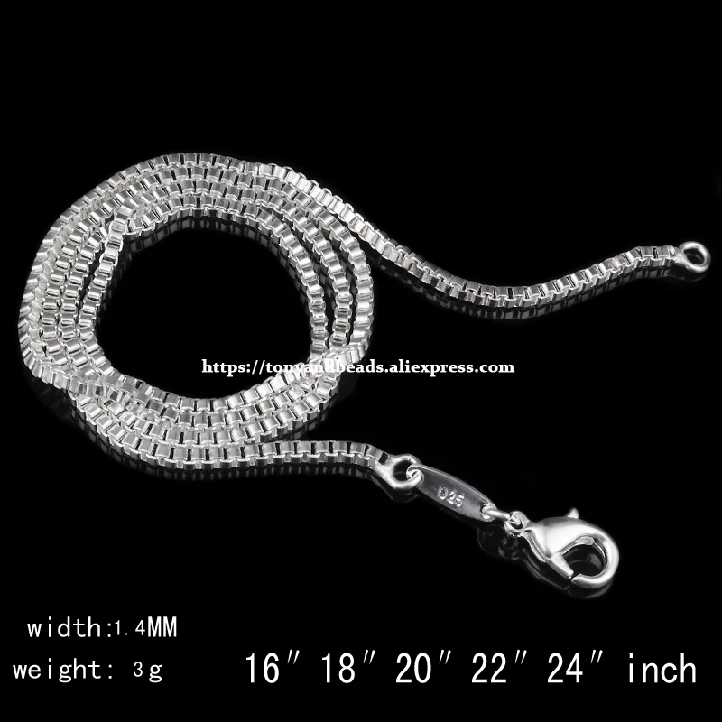 Застежка карабин Посеребренная 1 4 мм 16/18/20/22/24 дюйма|box chain|silver platedsilver chain |