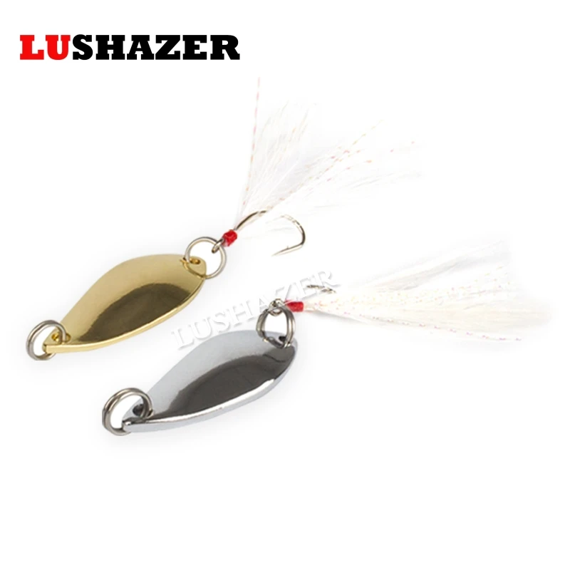 Блесна LUSHAZER 2 5 г 1 шт. Золотое и серебряное с одним крюком блесна металлическая