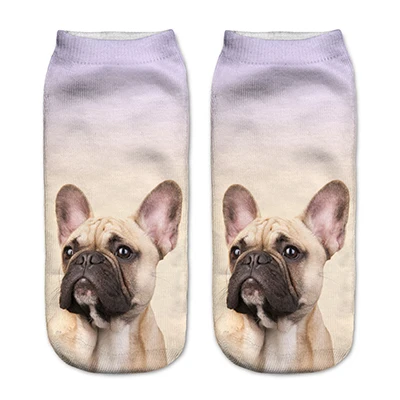 Cute Socks 90192 1 пара забавных 3D носков женские носки фантазийные Полиэстеровые милые носки Харадзюку с принтом собак новое поступление - Цвет: Cute Socks 90192