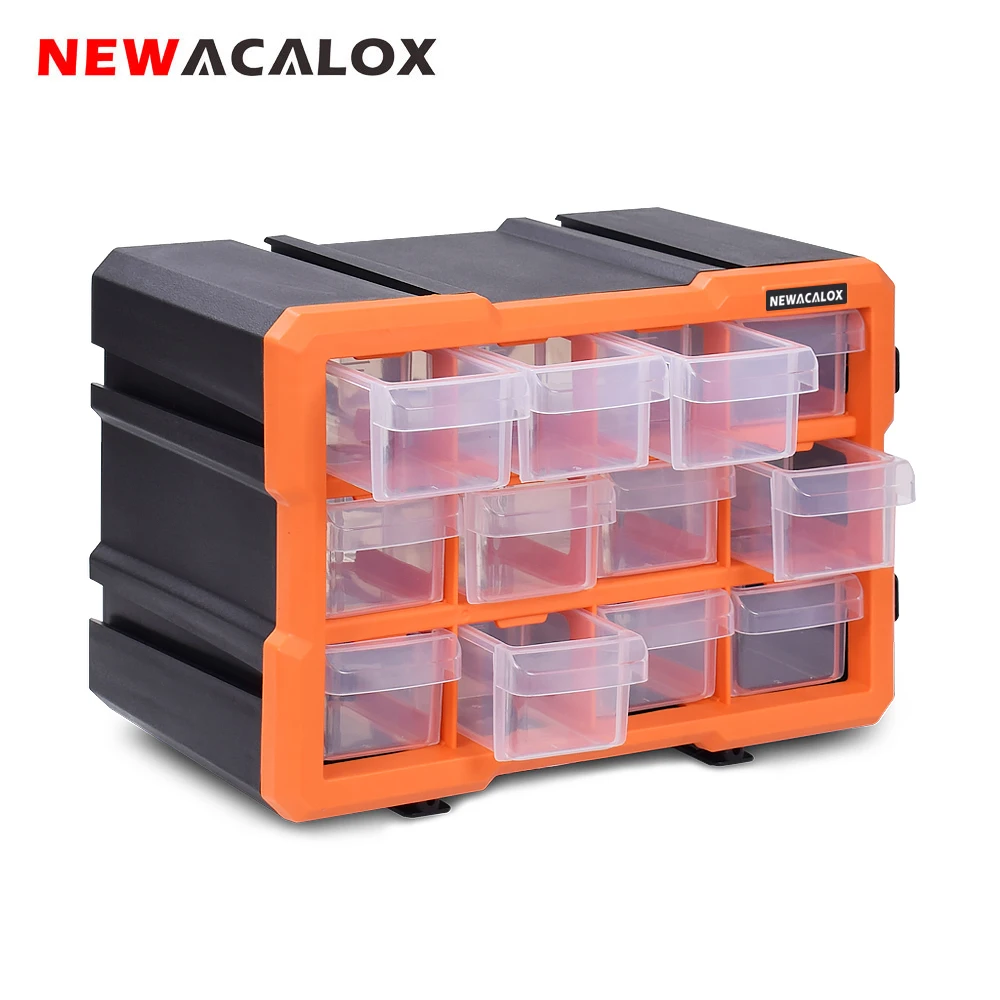 NEWACALOX 2-22 ящика аппаратные средства ремесло пластиковый шкаф настенное крепление ящик для инструментов комбинация строчка коробка для хранения части органайзер чехол