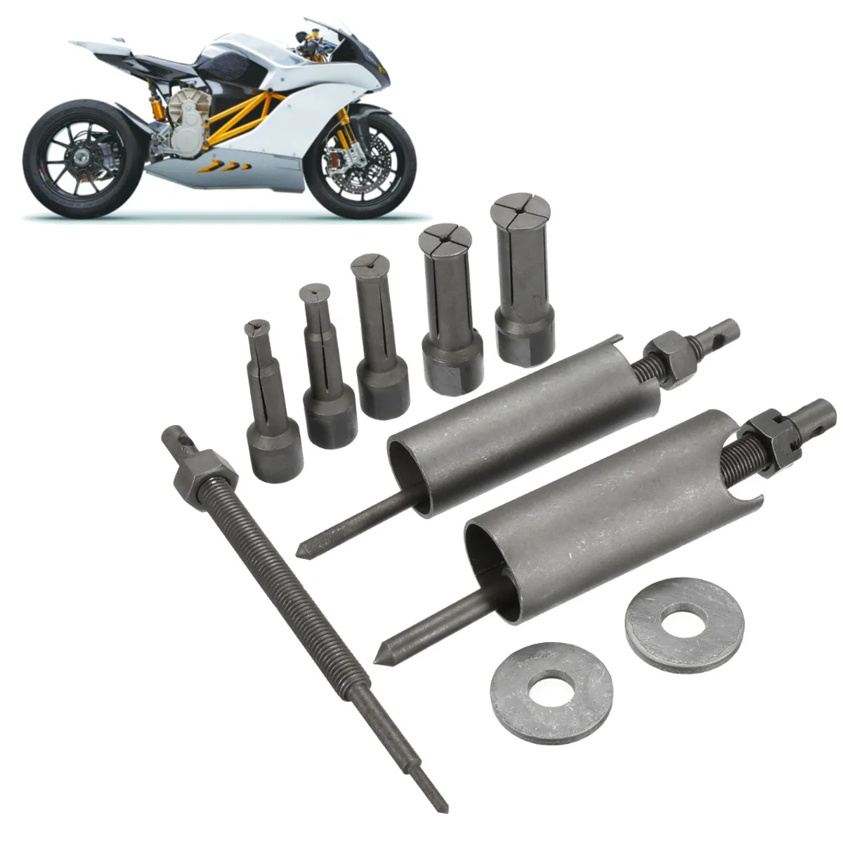 

Mofaner 1 Set Steel Motocycle Car Inner Puller Bearing Tool Remover Kit 9mm to 23mm Diameter