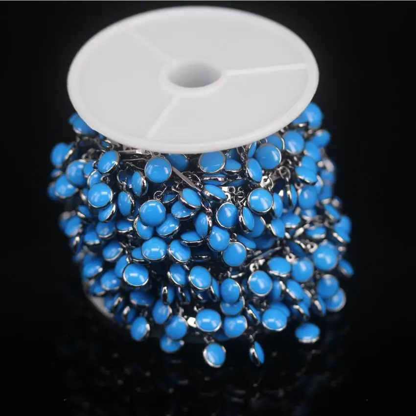 5 м/лот пистолетные черные Позолоченные лечебные розальные цепочки бирюзовые