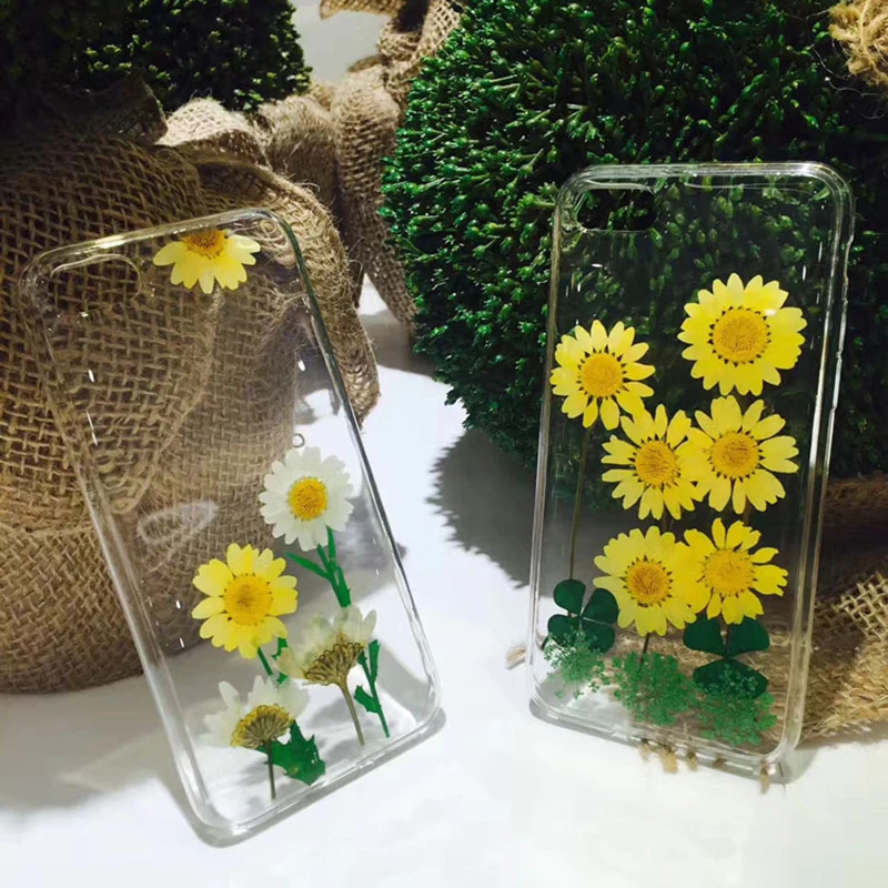 100% ручная работа чехол для iphone 7 прозрачный мягкий с высушенным натуральным