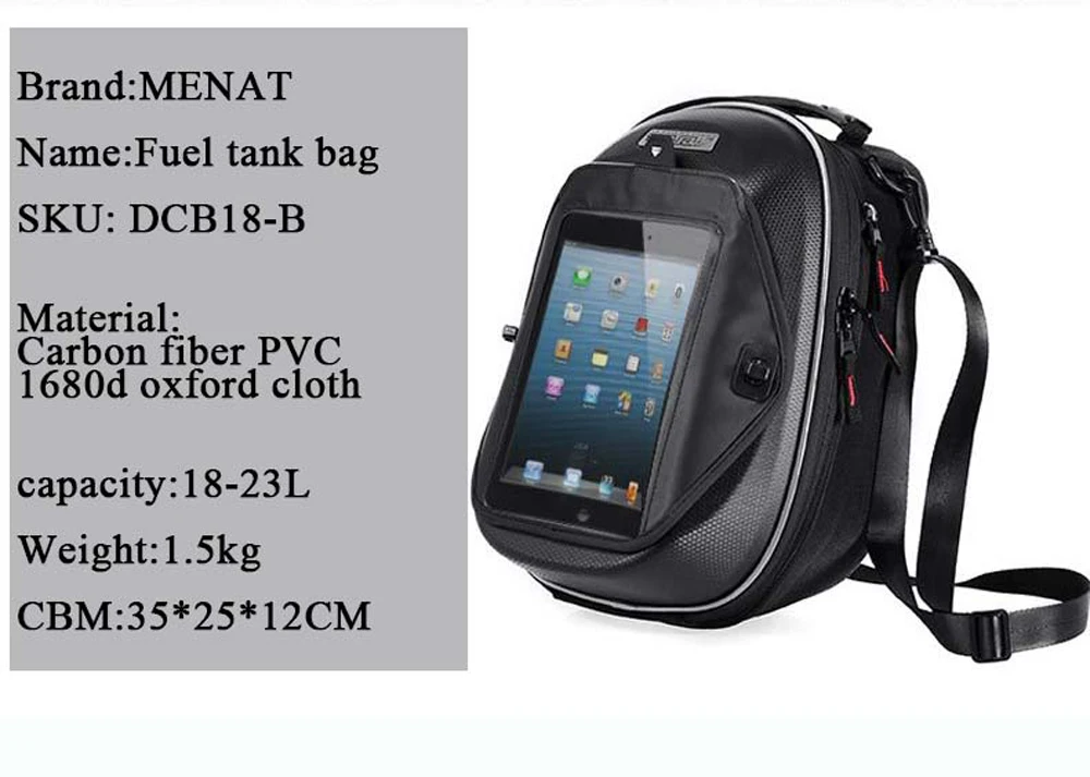 MENAT 23L мотоциклетная масляная навесная сумка для мотоциклов Водонепроницаемая жесткая оболочка Сумка для мотокросса для IPhone iPad gps навигация