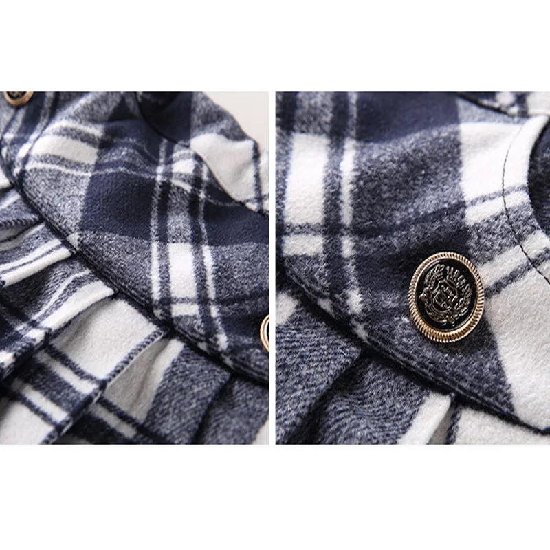 Осенняя модная юбка для девочек новая шерстяная Детская школьная форма