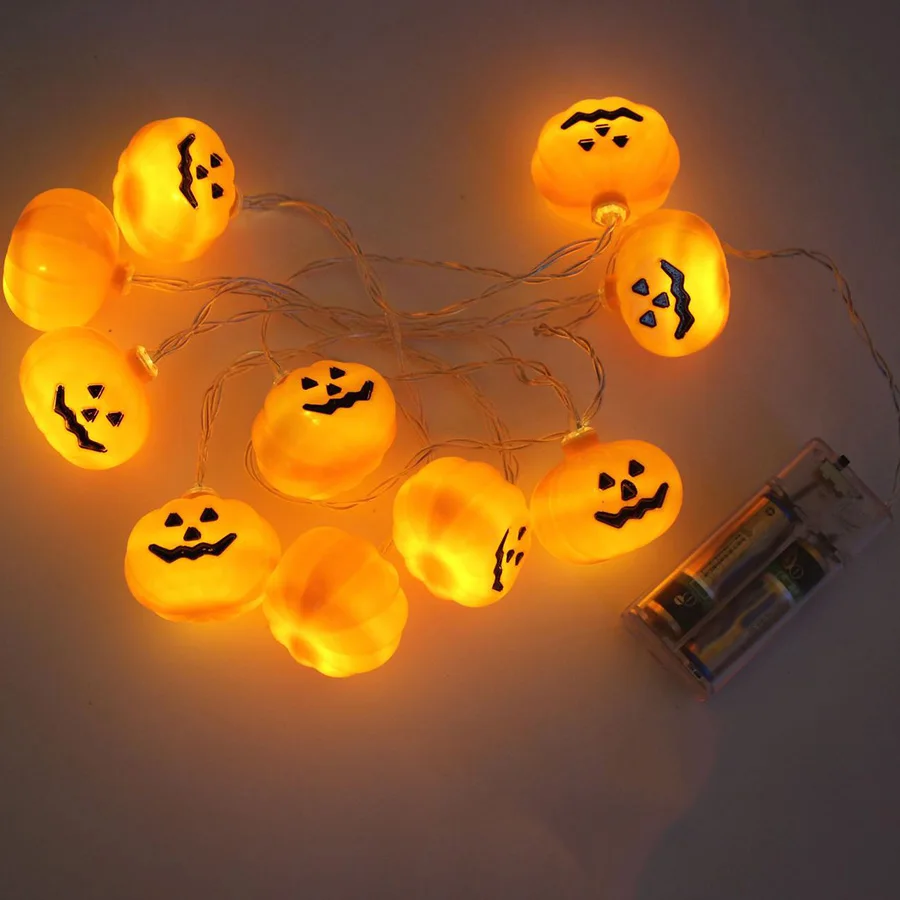 10LED Хэллоуин Тыква 2AA на батарейках гирлянда огни светодиодные гирлянды