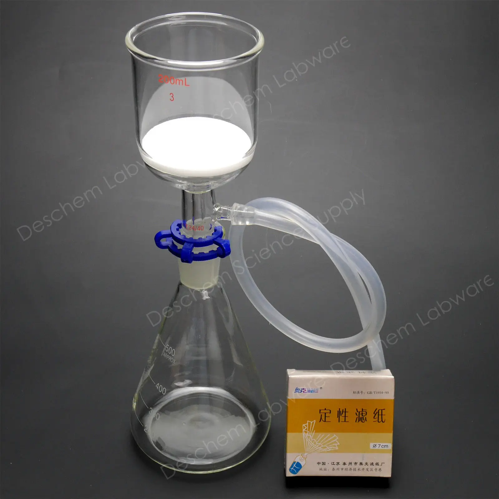 Лабораторная всасывающая фильтрующая установка воронка Buchner 200 мл с фильтрующей