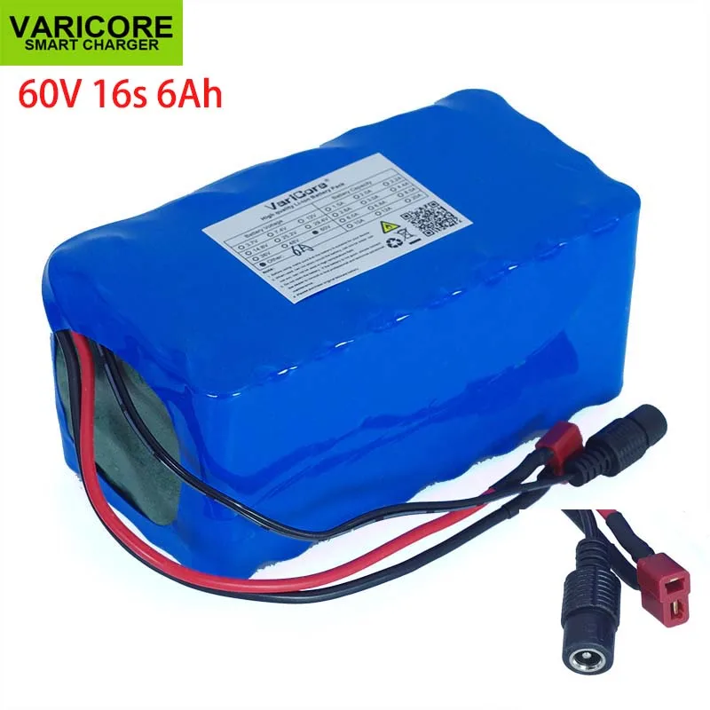 

Литий-ионный аккумулятор VariCore 16S2P, 60 В, 6 Ач, 18650, 67,2 в, 6000 мАч, электровелосипед, скутер с разрядом 20 А, BMS, 1000 Вт