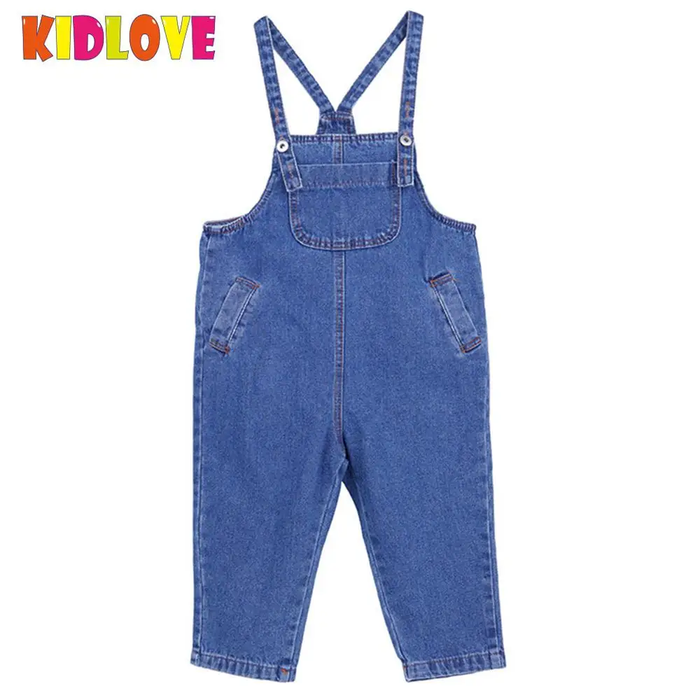 KIDLOVE/весенне-осенние детские джинсовые комбинезоны брюки для девочек
