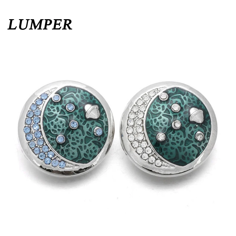 LUMPER 10 шт./лот кнопки 18 мм с Луны камень горный хрусталь щелкает ювелирных изделий