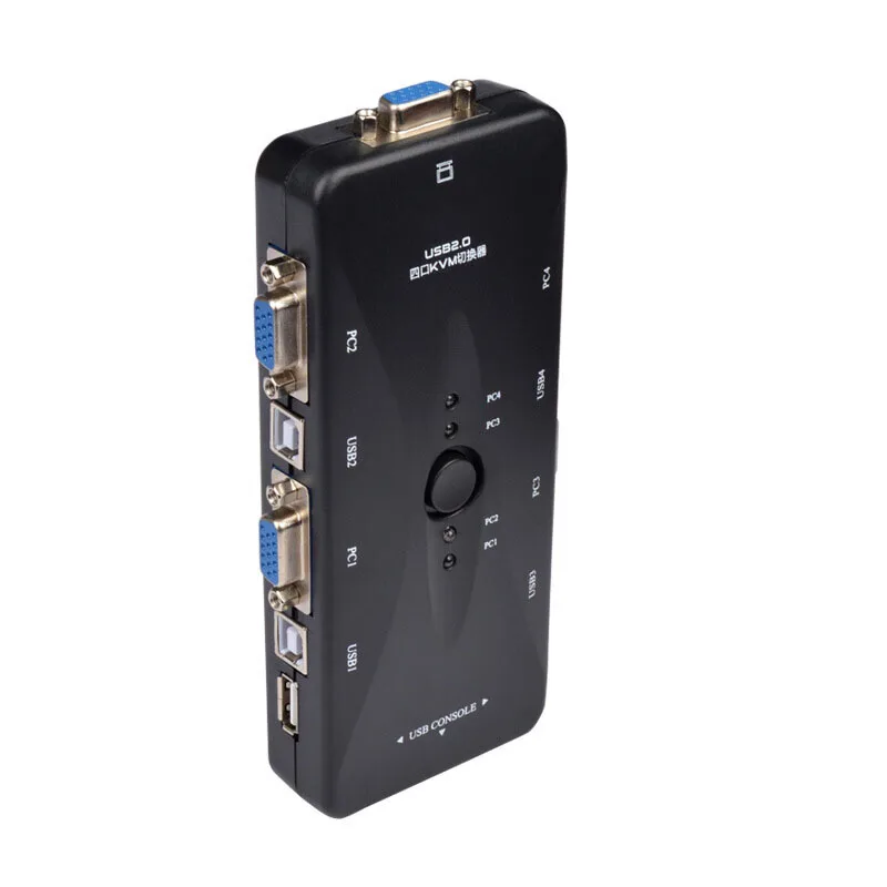 KVM usb хаб с 4 портами черный переключатель Adattatore con pz CVO VGA для ПК монитор мыши Tastiera