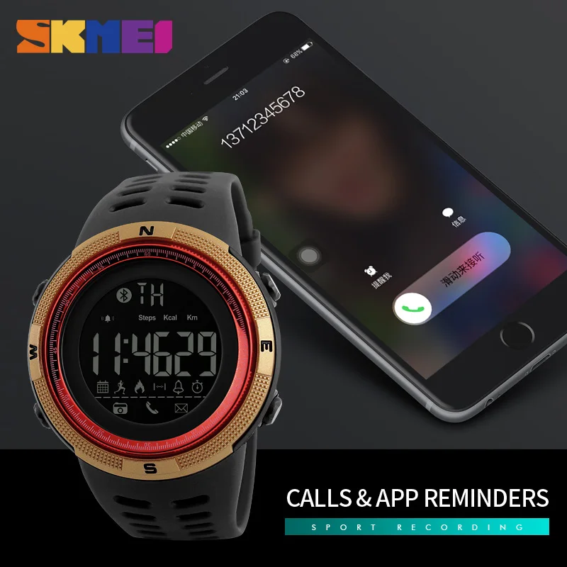 SKMEI Смарт часы мужские Hombre Chrono калории шагомер спортивные Relogio цифровые умные