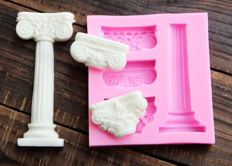 Горячая продажа римская колонна силиконовая помадка для украшения торта