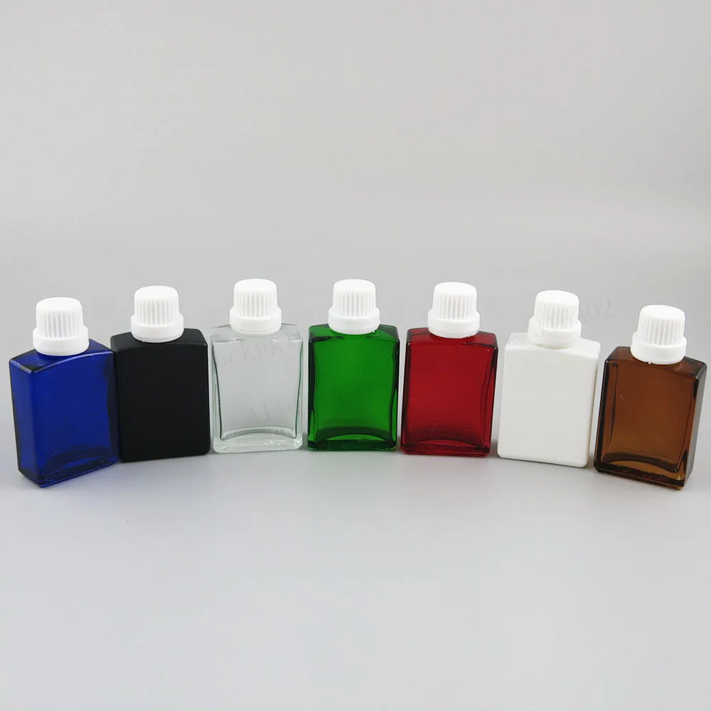 12x30 ml 1oz плоская квадратная черная белая прозрачная красная синяя зеленая