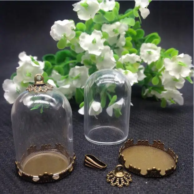 5 компл./лот трубка в европейском стиле 30*20 мм стеклянный шар античный бронзовый