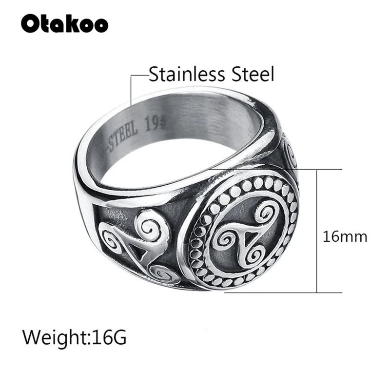 Otakoo Punk Retro Teen Wolf Midi Ring Triskele Triskelion Allison Argent Stainless Steel Finger Signet For Men Gift | Украшения и
