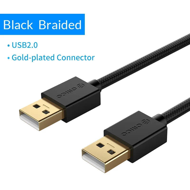 U2-AA02-BK ORICO USB кабель «Папа-папа» USB-USB кабель позолоченный удлинитель для камеры компьютера Супер Скоростной кабель удлинитель - Цвет: U2-AA02-BK