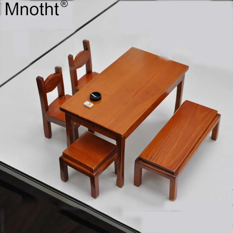 Dining Table Stool 1/6 Miniature Furniture Model For 12'' Soldier Action Figure Dollhouse B
