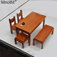 Mnotht AC-17 Solid Wooden Desk Chair Dining Table Stool 1/6 Miniature Furniture Model for 12'' Soldier Action Figure Dollhouse B