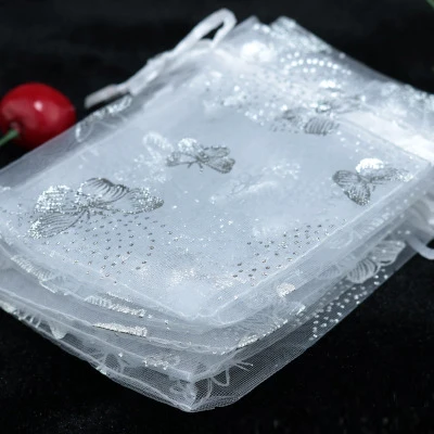 Hot Sale Wholesale 50PCS 13x18cm Organza Bag Butterfly Design Wedding Pouches Jewelry Packaging Bags Mix Color | Дом и сад