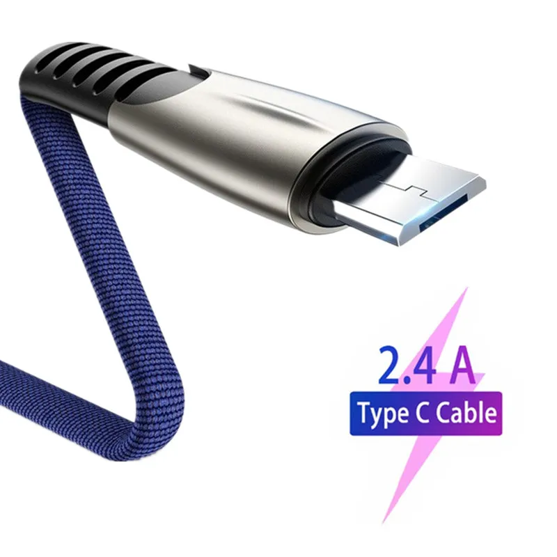 Металлический кабель с разъемом Micro USB 2 4 А для быстрой зарядки и передачи данных