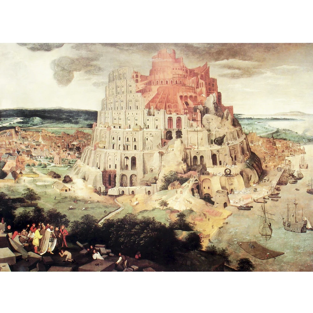 Развивающие игрушки Старый мастер картина маслом головоломка башня Вавилона 1000