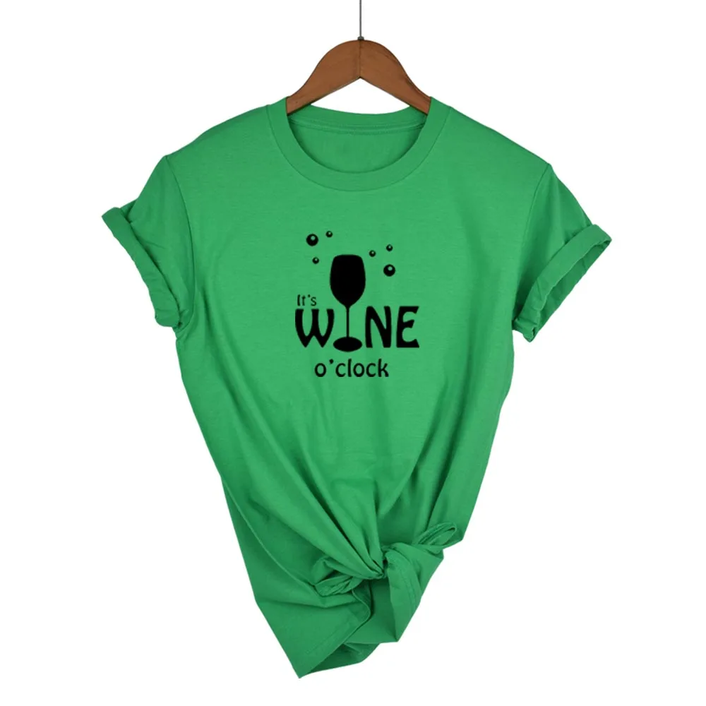 Женские топы с надписью It WINE hours повседневные хлопковые хипстерские Забавные