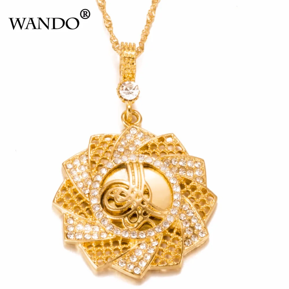 WANDO Новый Эфиопский ожерелье с подсолнухом и кулоны золото Цвет Jewelry в