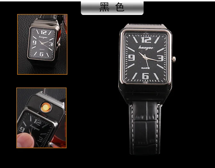 2019 USB перезаряжаемая ветрозащитная беспламенная Зажигалка часы Reloj masculino мужские
