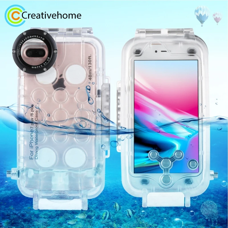HAWEEL для iPhone 8 Plus/7 плюс 40 м/130ft Водонепроницаемый Дайвинг Корпус фото принимать