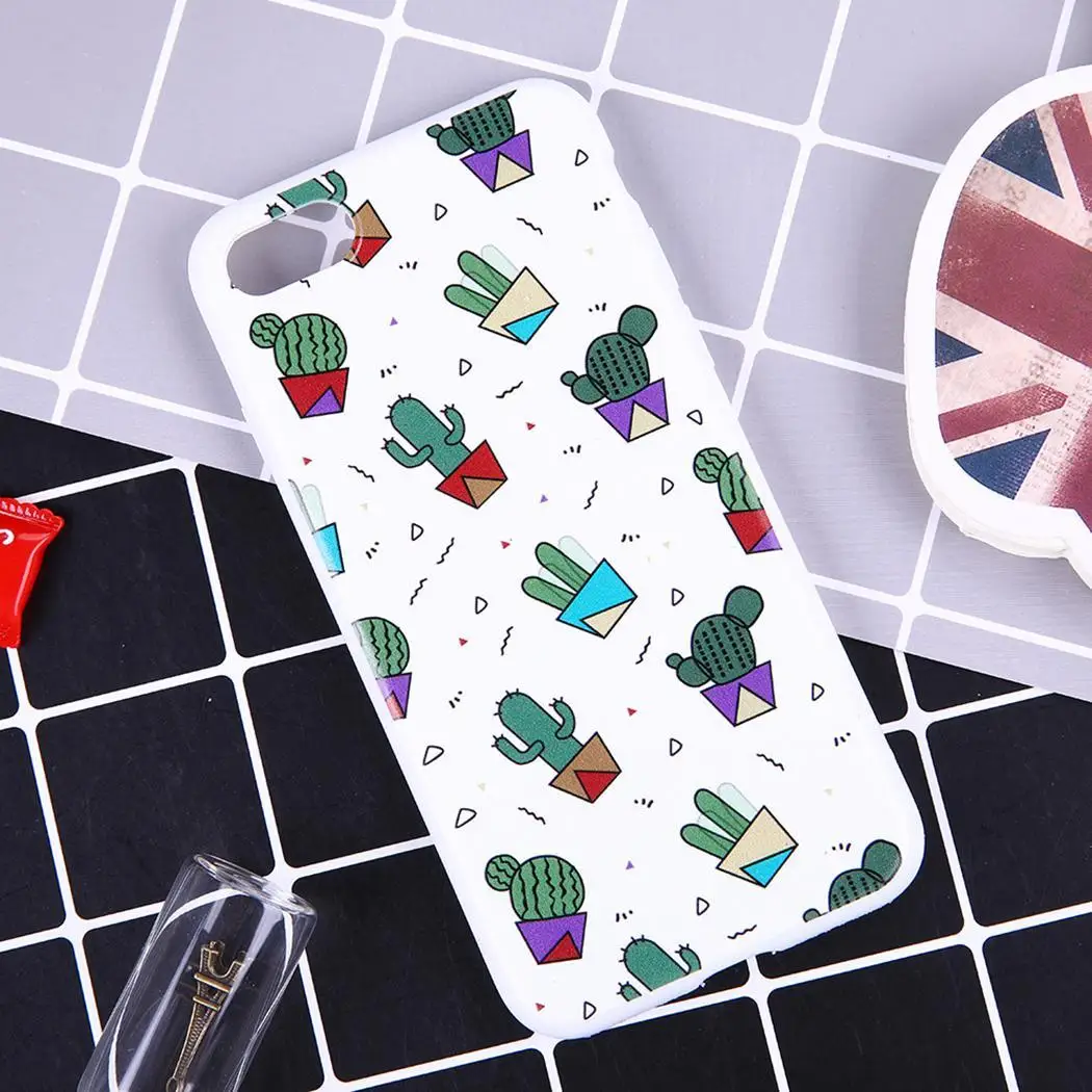 Fashion TPU Cactus Printing Mobile Phone White Cases For iPhone | Мобильные телефоны и аксессуары