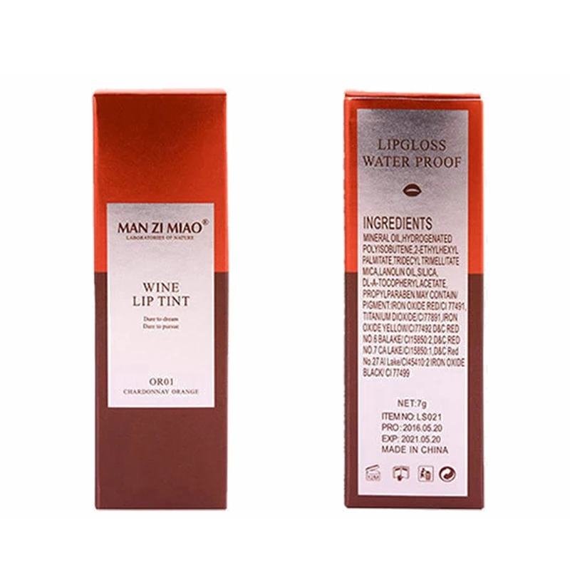 6 шт./лот красное вино бутылки окрашенных матовой блеск для губ оттенок