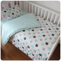 3pcs cotton crib bed linen kit for boy girl cartoon baby bedding set includes pillowcase bed sheet duvet cover without filler
