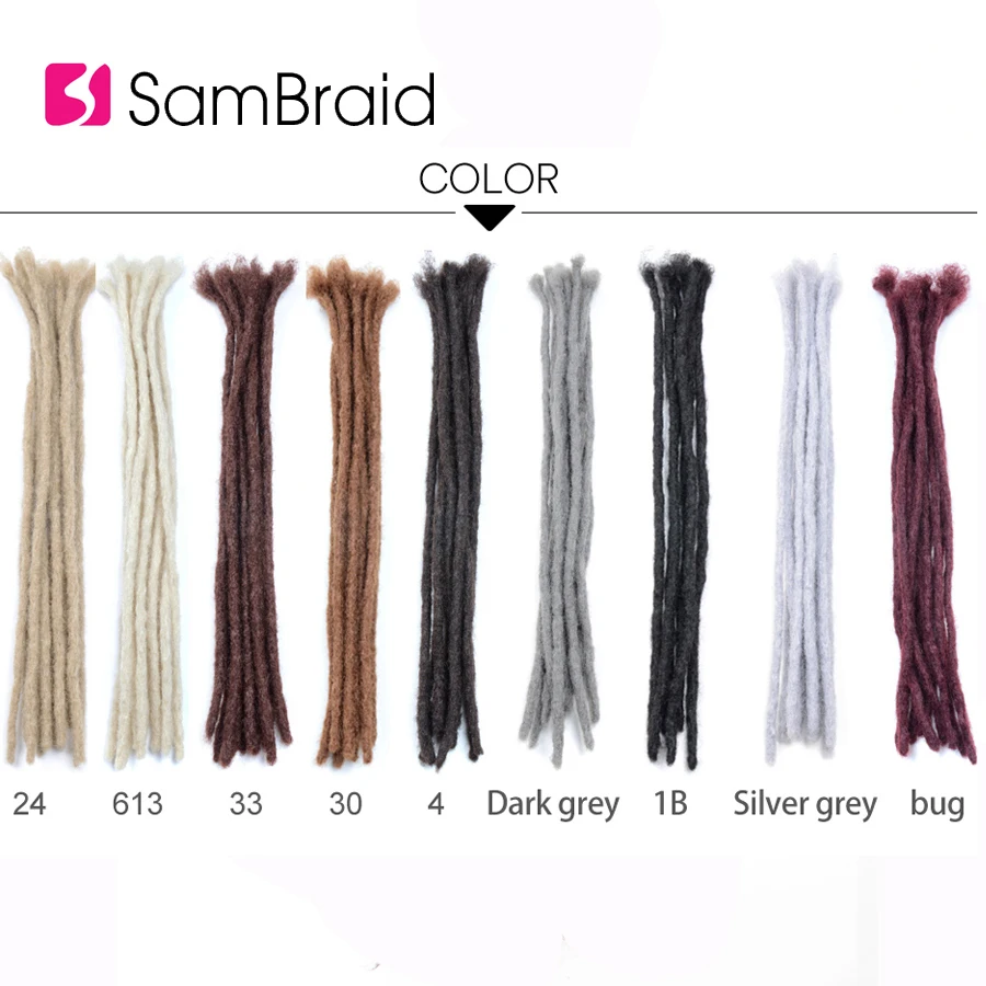 Sambraid ручная работа дреды волосы для наращивания 20 дюймов вязанные крючком 5